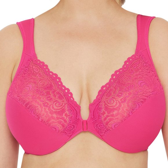 H Cup Bras 42H 44H 46H 48H Hot! Pink Underwire Wonderwire Front-Close Front-Hook - Picture 13 of 17